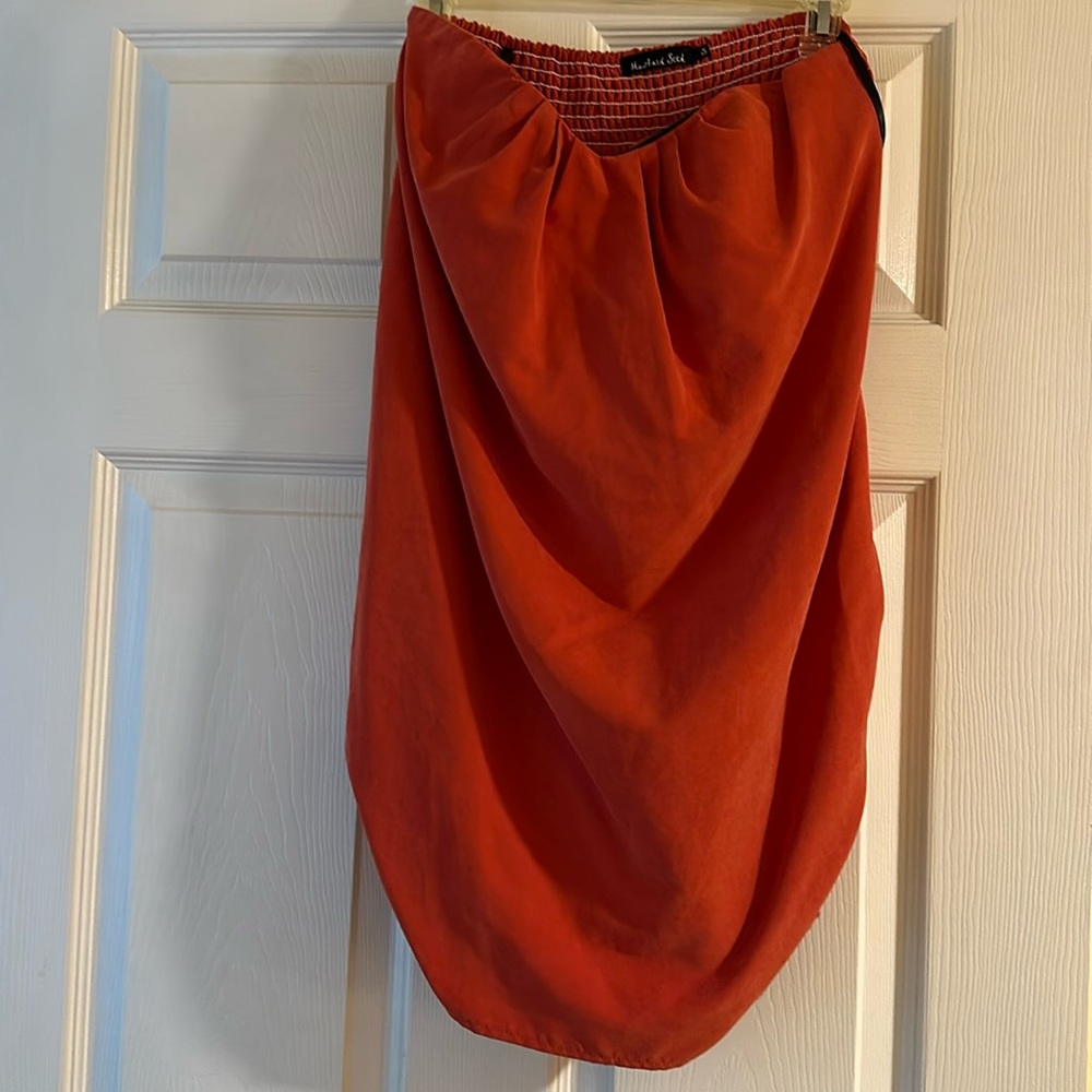 Strapless Mustard Orange Dress